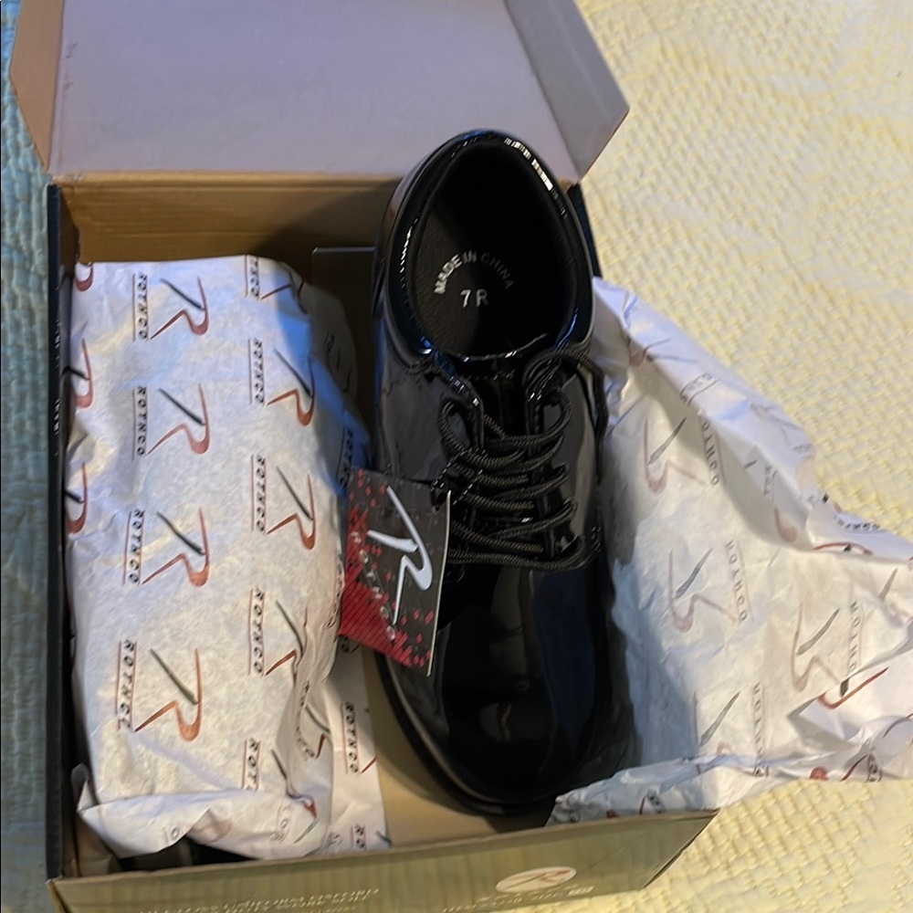 Rothco Black Leather Oxfords Classic Lace-Up Design
